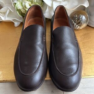 Jack Erwin Loafers in Pebbled Brown Leather